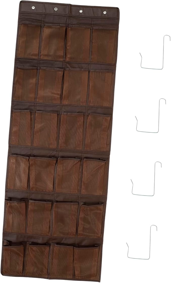 24-Pocket Wall Hanging Storage Bag Over Door Organizer for Shoes Keys and Small Items Sturdy Fabric Home Decor for Entryway and Closet