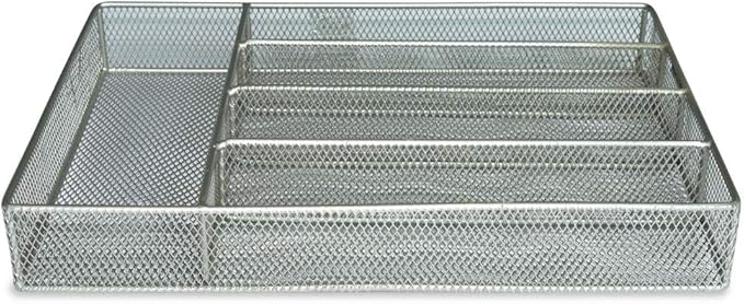 Mesh Flatware and Utensil Drawer Organizer (5 Compartments)