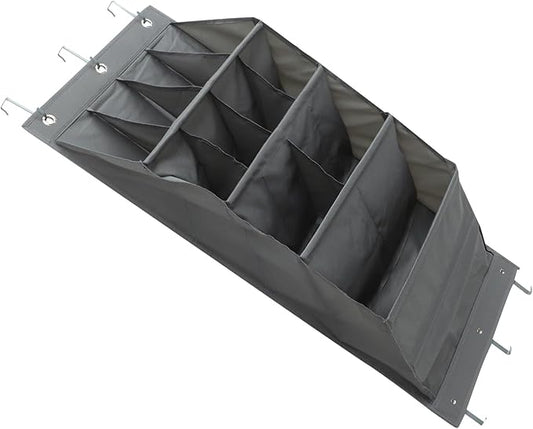 over the Door Hanging Storage Bag, Multi-Compartment Organizer with 11 Pockets, Grey Fabric Household Storage Pouch for Dormitory and Home Door Back Organization