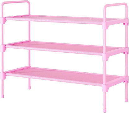 Kitsure Shoe Rack for Closet, Sturdy and Long-Lasting Shoe Shelf, Shoe Rack for Entryway, Personalized DIY Shoe Organizer, Shoe Rack Organizer for Space-Saving, 27.6" x 11.8" x 22.6", Pink
