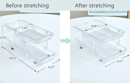 Soda Can Dispenser for Refrigerator,Stretchable Width Sode Can Organizer Stackable Drink Pop Can Organizer for Pantry,Cabinet,Canned Goods Holder, Clear