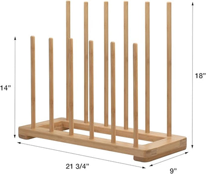 MobileVision Bamboo Boot Rack Free Standing Shoe Organizer, Holds 6 Pairs, Store Tall Knee-High, Hiking, Riding, Rain or Work Boots in closets, entryways & more