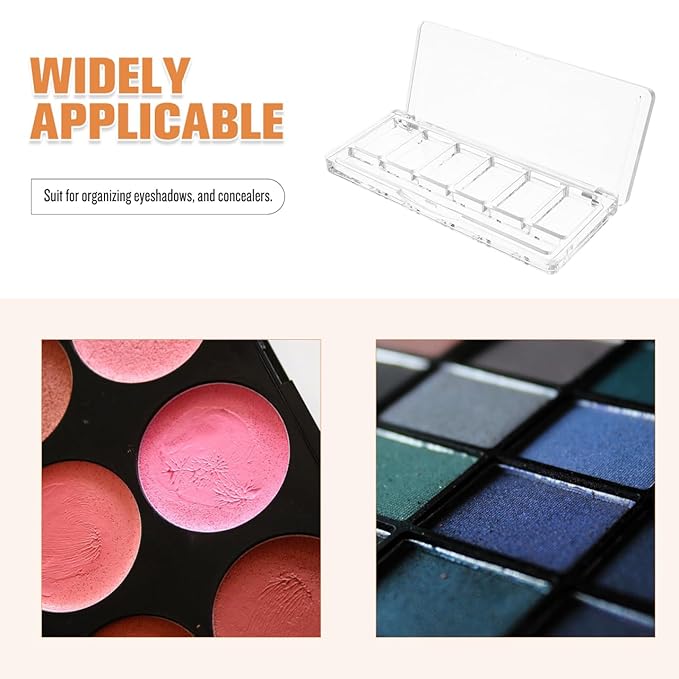 Lurrose Empty Lipstick Palette DLY Makeup Box for Women Portable Eyeshadow Pan Powder Blush Palette Dispensing Storage Boxes Transparent Highlighters Container