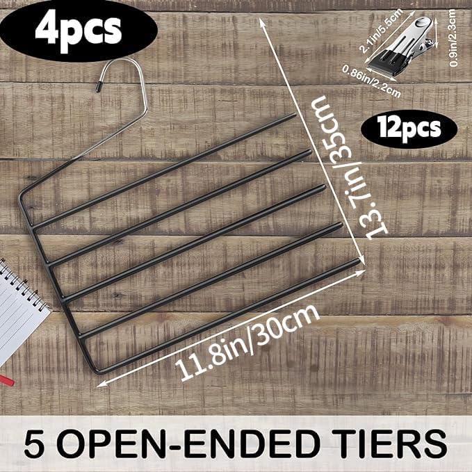 4 Pack Garden Flag Hangers with 12 Stands Large Yard Flag Holder Garden Flag Holder for Holiday Themed Displays Multi-Tier Outdoor Organizer for Flags Clothing Jeans Trouser Pants Hangers