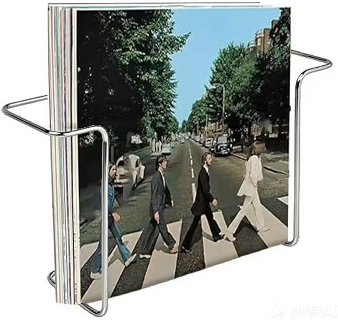 2 Pcs Vinyl Wall Mount Holder, Metal Vinyl Record Wall Mount Shelf, Matte Black Floating LP Display Rack, Minimalist Steel Album Holder, Storage for LPs & Album Covers silver
