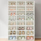 24PCS Transparent Plastic Shoe Box Organizer,Portable Folding Shoe Rack with Clear Door, Space Saving Sneaker Container Bin Holder,Easy To Clean And Install,White
