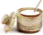 MARBLOUS KRAFTS Marble Salt Cellar with Lid & Spoon 3" Green Onyx Seasoning Container, Spice Holder, and Salt Bowl for Countertop, Perfect for Kitchen Storage, Sugar Jar, and Gift for Her