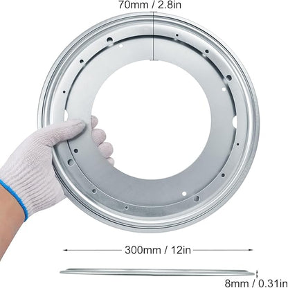 9 Pack 12" Lazy Susan Turntable Bearing Plate, Heavy Duty 1000lbs Load Capacity, Lazy Susan Turntable Ball Bearing for Rotating Table, Serving Tray, Kitchen Storage(Silvery)