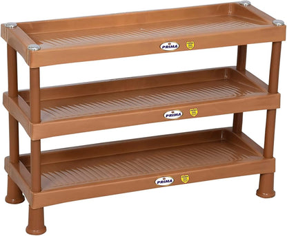 Prima Plastic Shoe Rack-3 | Storage Organizer | Shelves for Home | Living Room | Bedroom (3 Shelves)