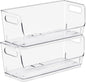Sorbus Stackable Storage Bins Open Front, Clear Stackable Storage Bins, Pantry Bins for Storage and Organization, Acrylic Stackable Bins for Kitchen, Clear Pantry Organizer Bins (Small Wide 2 Pack)