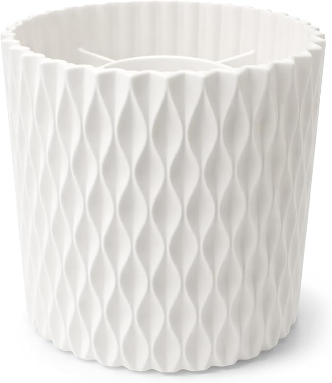 360° Rotating Makeup Brush Holder Organizer – Large Capacity 5-Compartment Cosmetic Storage for Vanity, Dresser & Bathroom (White)