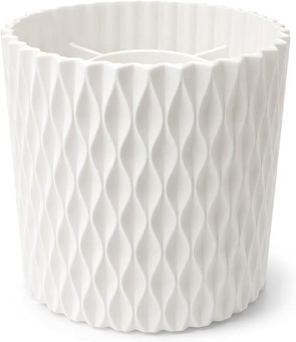 360° Rotating Makeup Brush Holder Organizer – Large Capacity 5-Compartment Cosmetic Storage for Vanity, Dresser & Bathroom (White)