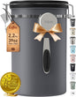 Veken Coffee Canister, 39OZ Large, Airtight Stainless Steel Food Storage Container for 2.2lbs Coffee Beans,Ground,Sugar,Espresso,Rice,Tea,Flour,Pod Baskets,Kitchen Bar Accessories,Lids,Jars,Gifts,Gray