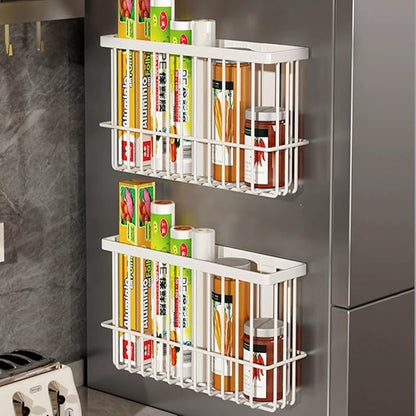 3 Piece Kitchen Cabinet Door Storage Box,Self Adhesive Wall Mounted Storage Boxes,Wardrobe/Bathroom/Refrigerator Small Items Organizer Storage Box (White3)