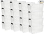 Sterilite 16-Pack Ultra Latching Box, Storage Bins with Lids, Clear Plastic, 70 Quart - Heavy-Duty Organizing Containers for Closet, Bathroom, and Office