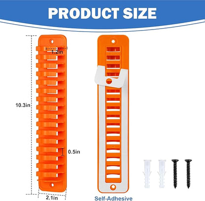 NAZZO Hat Racks for Wall, Hat Holder for Baseball Caps, Adhesive or Drilling Double Use Hat Display Hooks, Hat Organizer for Men Boys Bedroom Accessories, 2Pack Holds Up to 32 Caps, Orange