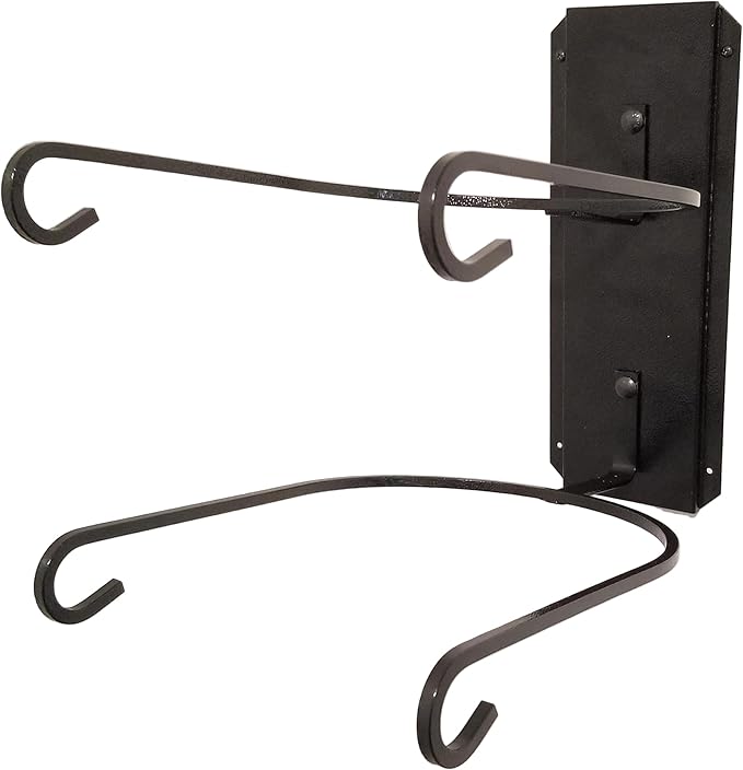 American Made 2 Hat Cowboy Hat Rack – Classic Wall Mounted Hat Holder Black Steel