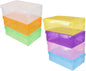 INOOMP 7Pcs Stackable Shoe Storage Boxes Plastic Colorful Shoe Organizer with Thickened Flip Lid for Men Women Home Closet Storage