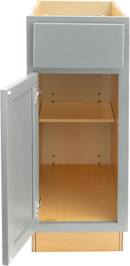 Quicklock RTA (Ready-to-Assemble) | Base Kitchen Cabinets - Shaker Style | Made in America (Magnetic Gray, 15" Wx34.5 Hx24 D Base)