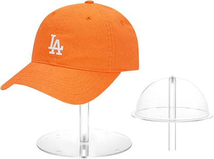 Acrylic Hat Display Stand, 8'' Clear Domed Baseball Cap Rack, Durable Tabletop Cowboy Hat Holder Wig Stand Hat Organizer Stand for Closet, Vendors, Counter, Salons