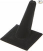 Plymor Black Velvet Ring Finger Display, Single on Square Base, 2.125" W x 2.125" D x 2.375" H (Pack of 3)