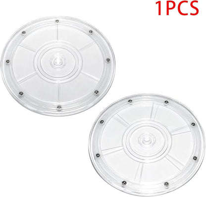 1 Pcs Clear 8 inch Acrylic Lazy Susan Rotating Turntable Organizer Bearings - Round Swivel Plate for Spice Rack, Table, Cake, Kitchen Pantry