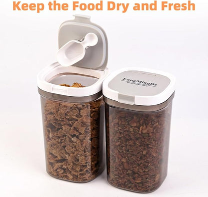 LANGMINGDE Airtight Food Storage Containers, 1.6 QT Coffee Canister Set with Magnetic Scoop, BPA Free, Ideal for Coffee, Spices, Herbs, Candy & Snacks, Keeps Freshness, Easy to Clean, 2 Pieces