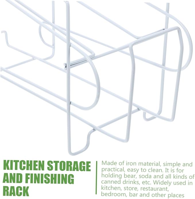 Cabilock Soda Can Organizer for Refrigerator 10 Beer Cans Holder Sturdy Iron Beer Shelf for Bar Kitchen