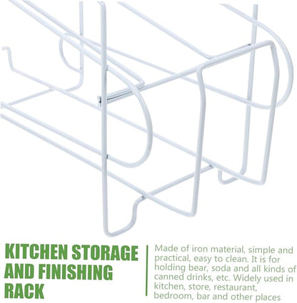 Cabilock Soda Can Organizer for Refrigerator 10 Beer Cans Holder Sturdy Iron Beer Shelf for Bar Kitchen