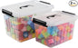 Plastic Storage Bins with Lids, 2 Packs Clear Tote Boxes, 7 Quart & 12 Quart