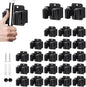 JAMEND CLXP 24PCS Broom and Mop Holder, Heavy Duty Garden Tool Organizer Rack Rake and Shovel Handle, Stainless Steel Mop Hanger. Wall Mounted with Screws.Matte Black