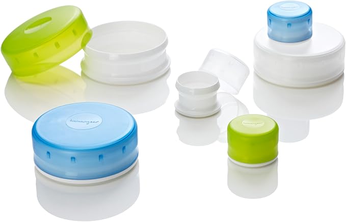 humangear GoTubb – Storage Containers for Snacks, Small Essentials and Travel Gear, Made from Food-Safe Materials, Clear/Green/Blue, Small (3-pack)