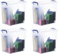 Superio Storage Bins with Lids, Clear Plastic Containers for Organizing, Stackable Totes, BPA Free, Odor Free, Organizer Boxes for Home, and Dorm (4 Pack, 14.7 Qt)