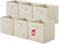 ShellKingdom Storage Bins, Foldable Fabric Storage Cubes And Cloth Storage Organizer Drawer For Closet And Toys Storage, 13 X 13 X 13 INCH, 6 Pack (Beige)