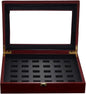 Large Wooden Display Box Case for Championship Rings Storage 290x230x75mm - Your Rings from Scratches - Great for Sports Collectors and Wedding Bands