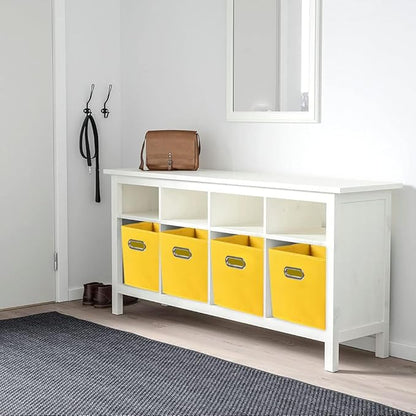 ShellKingdom Storage Bins, Foldable Fabric Storage Cubes And Cloth Storage Organizer Drawer with Metal Handle For Closet And Toys, 11 X 10.5 X 10.5 INCH, 6 Pack (Yellow)