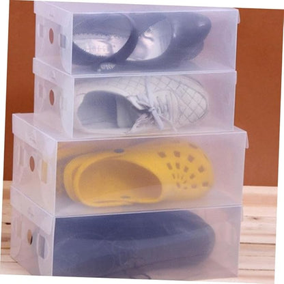 TOYANDONA 6PCS Transparent Shoe Boxes Plastic Stackable Storage Containers for Home and Shop Organization