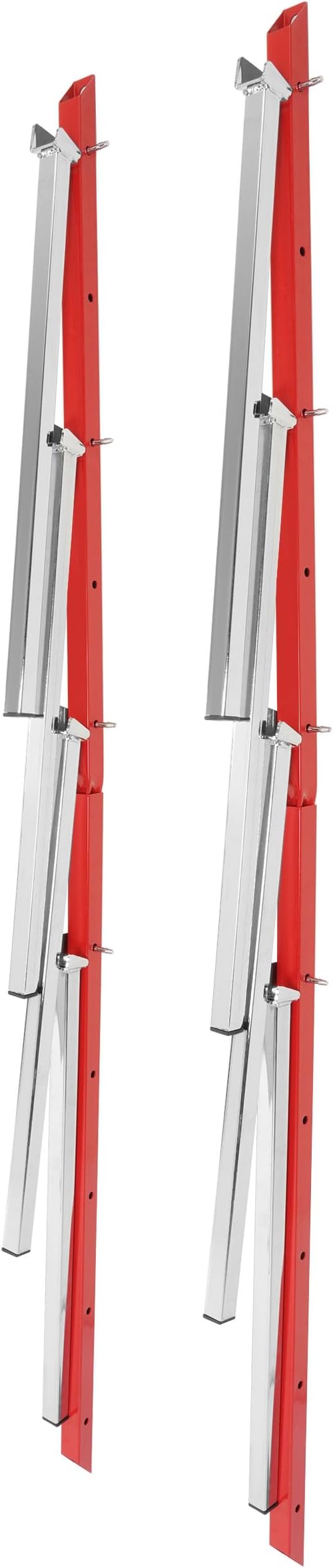 6 Place Wall Mount Bumper Rack Stand, Auto Body Bumper Storage Rack, Load 200LBS/Pair Arms, Adjustable Arms for More Scenarios, Such as Body Repair Parts Storage, Wood Lumber Storage - Red