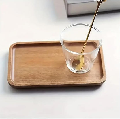Bathroom Vanity Tray, Acacia Wood Counter Tray, Toilet Tank Tray, Appetizer Charcuterie Snack Serving Board, Jewelry Tray Platter,8 inch 2PACK (Rectangular)
