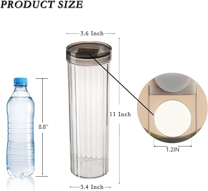Clear Plastic Pasta Storage Container with Lid, Airtight Spaghetti Food Storage Box Noodle Canister Suit for Flour, Sugar, Black, Pasta, Noodle, Cereal