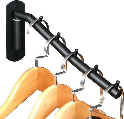 Alise Wall Mounted Drying Rack,Swivel Clothes Drying Rack Stainless Steel,Space Saving Clothes Hanger Rack,Heavty Duty Clothes Wall Drying Rack for Laundry Closet Bedroom/Bathroom,Matte Black