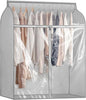 Garment Bags for Hanging Clothes Storage Closet Garment Rack Cover Dust Proof Coat Protector for Suits Jackets with Large Clear Window (Grey)