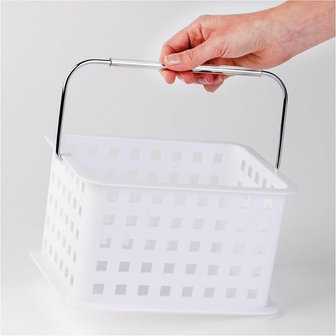 iDesign Shower Caddy Basket with Handle for Bathroom or Dorm - Set of 3 - White - Made in USA