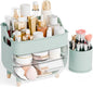 Yieach Green Make up Organizer for Countertop,Vanity,Large Capacity Bathroom Makeup Skincare Organizers With Brush Holder,Makeup Storage Organizer for Lotion,Beauty Products,Skin Care,Makeup Display