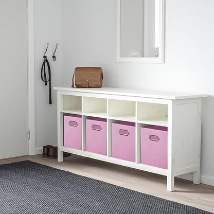 ShellKingdom Storage Bins, Foldable Fabric Storage Cubes And Cloth Storage Organizer Drawer with Metal Handle For Closet And Toys Storage, 11 X 10.5 X 10.5 INCH, 6 Pack (Pink)