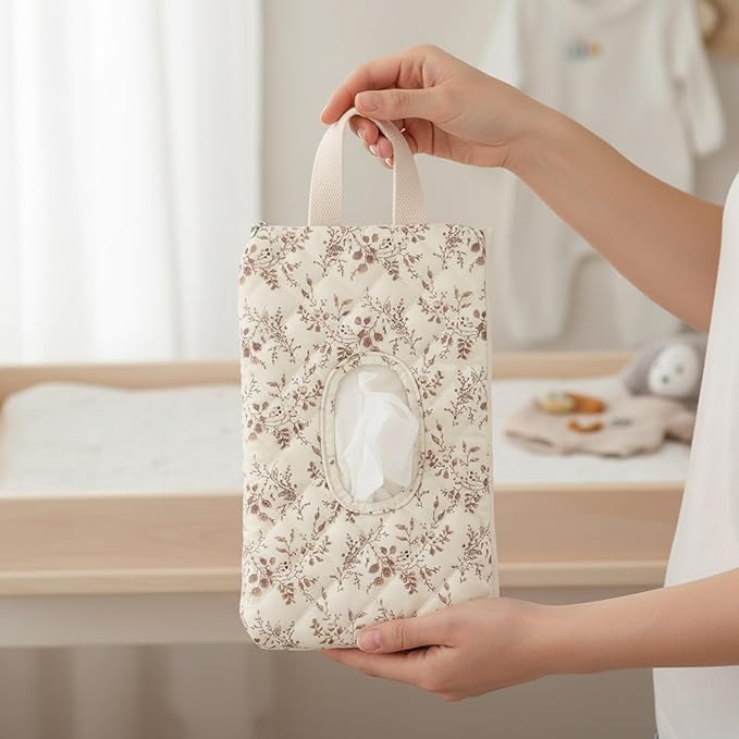 Storage Basket Boho Fabric Large Collapsible Floral Laundry Nursery Hamper Portable Folding Storage for Clothes Toys (Z-wipes)