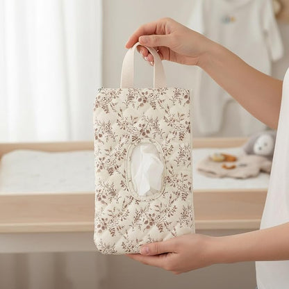 Storage Basket Boho Fabric Large Collapsible Floral Laundry Nursery Hamper Portable Folding Storage for Clothes Toys (Z-wipes)