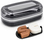 AIDIMMING Shampoo Bar Travel Case with Lid, Large Bar Soap Holder, Shampoo and Conditioner Bar Container Perfect for Kitsch Bar Soap, Travel Soap Box for Traveling, Camping, Gym, Bathroom (Max,Black)