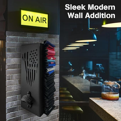 Can Cooler Holder with Bottle Openers, 2 in 1 Wall Mountable Can Cooler Shelf, Metallic Can Cooler Dispenser Plus Bottle Openers, Beer Gear for Parties Bars