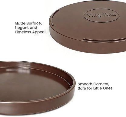 2 Pack 9" Bathroom and Vanity Tray, ABS Bathroom Counter Organizer, Coffee Table Decor for Perfume, Candles, Keys &More. Kitchen Countertop Organizer, Decorative Tray Soap Holder, Brown